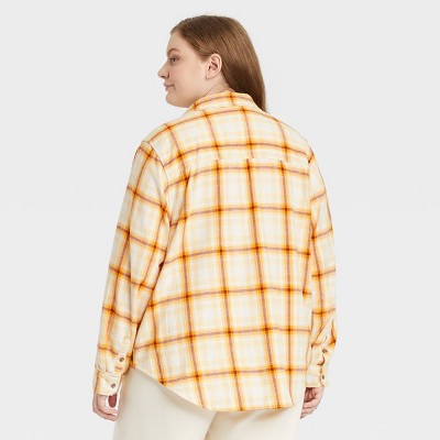 yellow button up shirt long sleeve