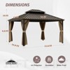 EAGLE PEAK Aluminum Double Hardtop Gazebo with Curtains and Netting - 3 of 4