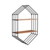 Sagebrook Home 20"L 8"W 32"H Black Iron and Brown Wooden Hexagon-shaped Wall Shelf for Your Living Room, Bathroom - 2 of 4