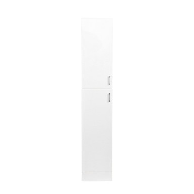 TIRAMISUBEST White Freestanding Cabinet with 2 Doors - Kitchen Storage Unit with Fixed Shelves for Organized Pantry or Dining Room
