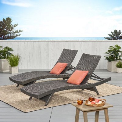 Wicker Patio Chaise Lounge with Adjustable Back, Poolside Sunbathing Chair with Foldable Legs, Waterproof Outdoor Chair -Christopher Knight Home