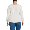 Lands' End Women's Lightweight Jersey Lace Mix Long Sleeve Pintuck Top - 2 of 4
