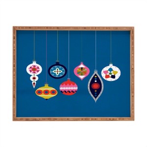 Showmemars Retro Christmas Baubles Rectangular Tray -Deny Designs - 1 of 2