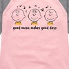 Girls' - Peanuts - Good Music Good Days Shirt Tail Raglan Graphic T-shirt - 2 of 4