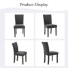 Upholstered Dining Chairs Set of 2, Dining Chairs with Nailhead Trim, Modern Fabric Dining Room Chair with Wood Legs, Mid-Century Accent for Kitchen - 3 of 4