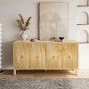 TIRAMISUBEST Vintage 4 Door Storage Cabinet, Carved Scatter Pattern Dining Sideboard, Large Buffet with Adjustable Shelves - 3 of 4