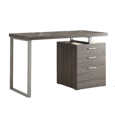 Coaster Home Furniture 47.25-Inch Home Office Writing Study Desk Laptop Computer Table with File Cabinet and Drawer Storage, Weathered Gray