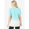 Woman Within Plus Size Short-Sleeve V-Neck Embroidered Dip Dye Tunic - 3 of 4