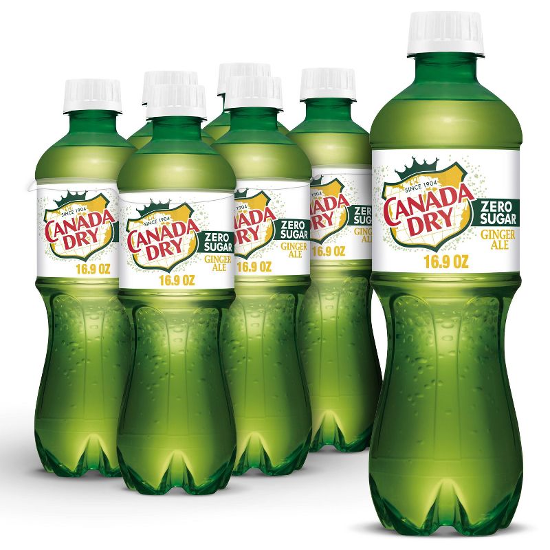 Canada Dry Zero Sugar Ginger Ale Soda Bottles - 6pk/16.9 fl oz, 1 of 10