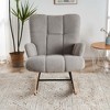 FERPIT Upholstered Teddy Velvet Rocking Accent Chair, Armchair with High Back for Living Room - 2 of 4
