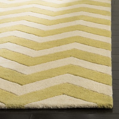 Ivory and Light Gold Handmade Tufted Wool Rug, 2' x 3'