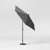 8' Round Solid Solar Outdoor Patio Market Umbrella with Black Pole - Threshold™ - 3 of 4