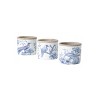 Sullivans Set of 3 Cement Bird Pattern Container Vase 5"H, 5"H & 5"H Blue and White - 3 of 3