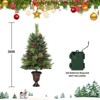 COZONY 2/3 Ft Artificial Mini Christmas Tree with 40/70 LED Lights, Tabletop Xmas Tree with Pine Cones & Red Berries for Home Office Indoor Outdoor - 3 of 4