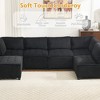 U-Shaped Corduroy Sectional Sofa with Reversible Chaise, Deep Seat & Durable Support - 4 of 4
