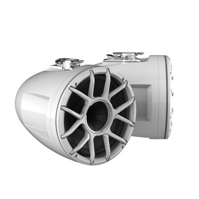 Wet Sounds REV 10 HD 10" Horn Loaded Compression Driver Tower Speakers with XZ Grills & Swivel Surface Mounts, 300 Watts RMS, White, Pair