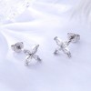 18K White Gold Plated Flower Earring with Genuine Crystals - 2 of 4