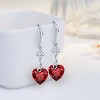 Paaaawaters 925 Sterling Silver 5A Pure Brillant Heart Cut Cubic Zirconia Love Heart Dangle Earrings for Women - 2 of 4