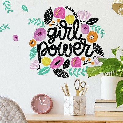 Girl Power Multicolor Vinyl Peel and Stick Wall Decal
