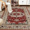 GlasFlength Rug Pads Vintage Bohemia Waterproof Extra Large Area Rugs Non-Slip Rug Pads Washable Rug for Room, Red, 108"*72"*0.31" - 3 of 4