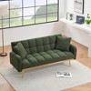 69" Convertible Sofa Bed Couch, Adjustable Teddy Fabric Sofa with Removable Armrests, Solid Wood Frame, Small Space Living Room - 4 of 4