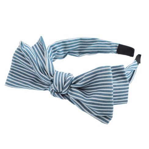 Unique Bargains Women's Double Bow Knot Fashion Stripe Pattern Headband ...