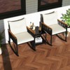 Tangkula 3 PCS Patio Rocking Bistro Set Outside Wicker Rockers w/ 2-Tier Tempered Glass Coffee Table - 2 of 4