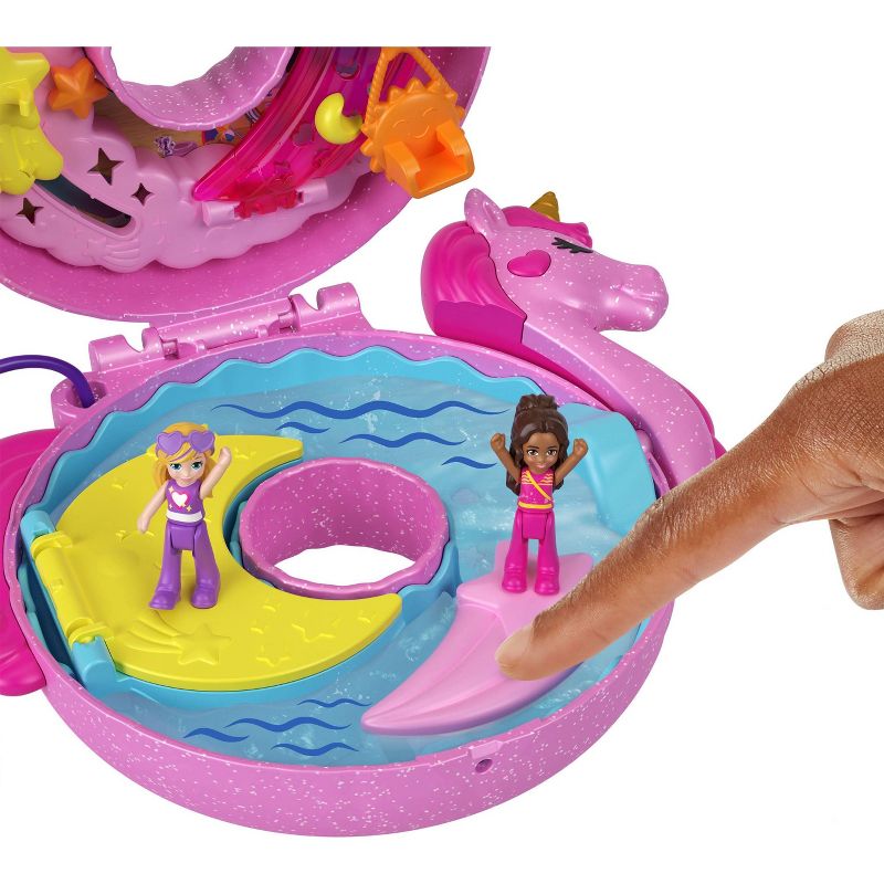 Polly Pocket Sparkle Cove Adventure Unicorn Floatie Compact Playset, 4 of 8