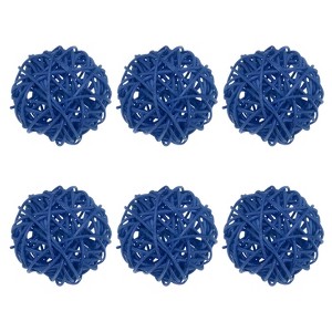 Unique Bargains Wicker Rattan Decorative DIY Crafts Balls 6 Pcs - 1 of 4