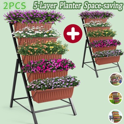 Homdox 5-Tier Vertical Garden Planter - 3.74FT Tall Raised Bed For Outdoor Patio