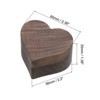 Unique Bargains Heart Shaped Wooden Ring Holder Boxes Jewelry Storage - 2 of 4