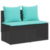 vidaXL 3 Piece Patio Dining Set with Cushions Black Poly Rattan - 4 of 4