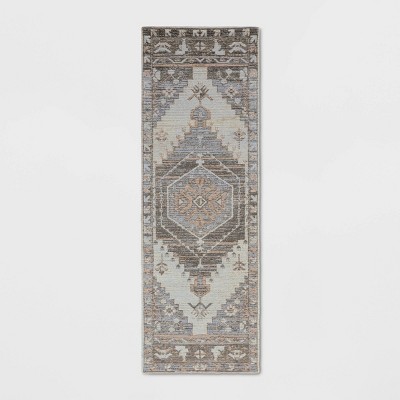 2'4"x7' Runner Geometric Woven Rug Tan - Threshold™