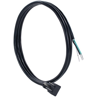 10-Amp Black Right-Angle Plug Power Supply Cord, 6ft