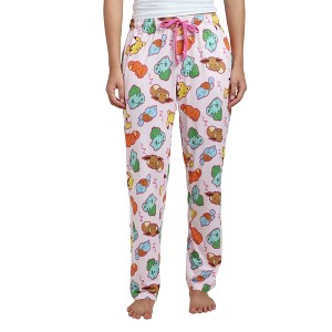 Pokémon Characters Napping Women's Cradle Pink Quick Turn Sleep Pajama Pants - 1 of 4