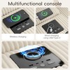 Whisen 4-Seat L-Shaped Sectional Sofa, Convertible Comfy Chaise, Console, Bluetooth Speakers, USB Ports, Cup Holders - 3 of 4