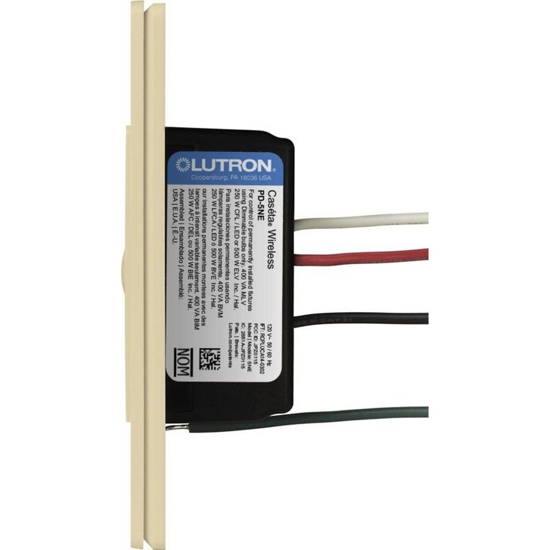 Lutron Caséta Smart Dimmer Switch for ELV+ Bulbs, 250W LED, PD-5NE-BL, Black, 5 of 10
