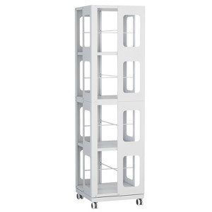 Sapphtopaz 4-Tier Rotating Storage Rack with 360° Wheels All-Steel Versatile Display Shelf Utility Spacious Bookshelf for Living Room, Bedroom - 1 of 4