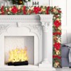 6FT Pre-Lit Christmas Garland with 20 LED Lights,Xmas Garland with Red, Gold & Silver Ball Ornaments, Flowers, Ribbons, for Home decor - 4 of 4