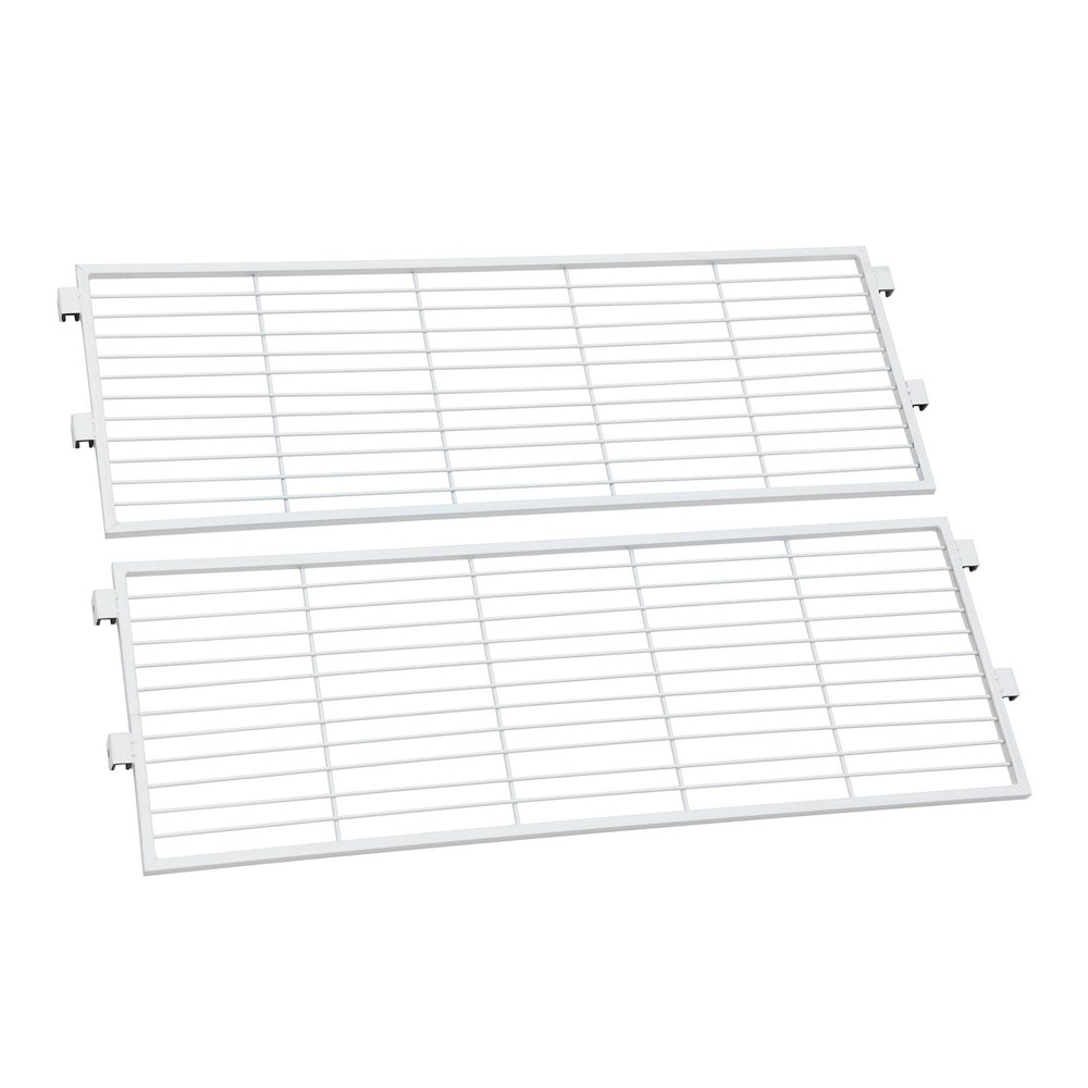 Photos - Garden & Outdoor Decoration 0.75" Set of 2 Extra Storage Shelf Deluxe Metal Extensions White - Breighton Home