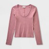 Women's Slim Fit Long Sleeve Scoop Neck Ribbed T-Shirt - Universal Thread™ - 4 of 4