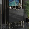 Modern 2-Door Wood Accent Cabinet with Brass Legs, Freestanding Storage for Living Room, Bedroom & Hallway - 2 of 4