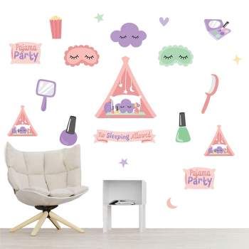 Big Dot of Happiness Pajama Slumber Party - Peel and Stick Girl Birthday Vinyl Wall Art Stickers - Wall Decals - Set of 20
