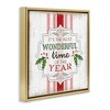 Stupell Industries Festive Holiday Rustic Stripes Floating Frame Canvas Art - 2 of 4