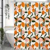 Paaaawaters 12-Hook Vibrant Orange Apple Cartoon Shower Curtain - Water-Resistant Polyester Fabric - 2 of 4
