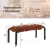 Christopher Knight Home Xander Modern Teddy Braided Upholstered Bench with Metal Legs - 3 of 4