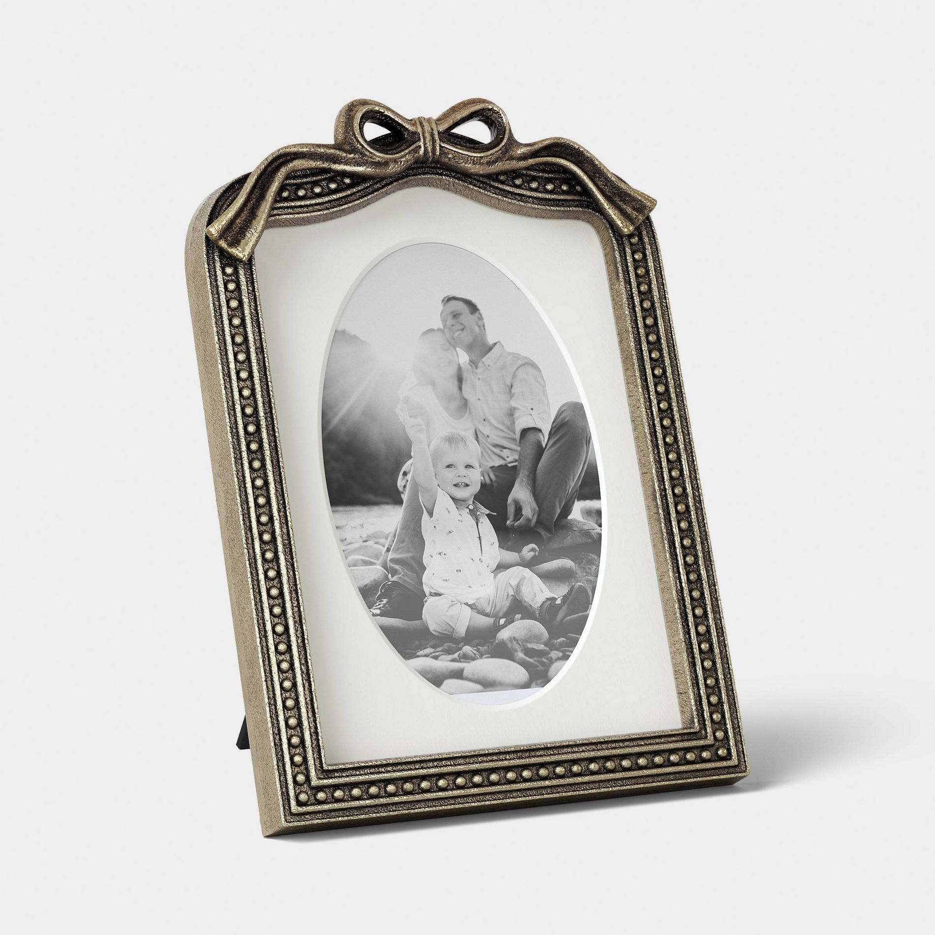 5"x7" Antique Brass Picture Frame with Bow - Threshold™