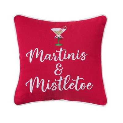 C&F Home Martini's & Mistletoe Small Petite Throw Pillow