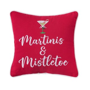 C&F Home Martini's & Mistletoe Small Petite Throw Pillow - 1 of 4