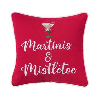 C&F Home Martini's & Mistletoe Pillow
